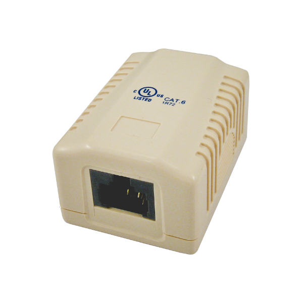 Surface Mount Box with 1 Cat6 Jack - J2R Cabling Supplies
