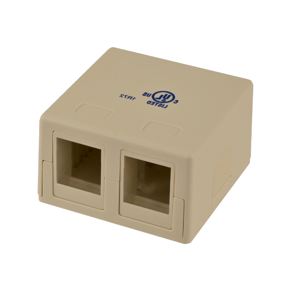 Blank Surface Mount Box, 2-Port - J2R Cabling Supplies