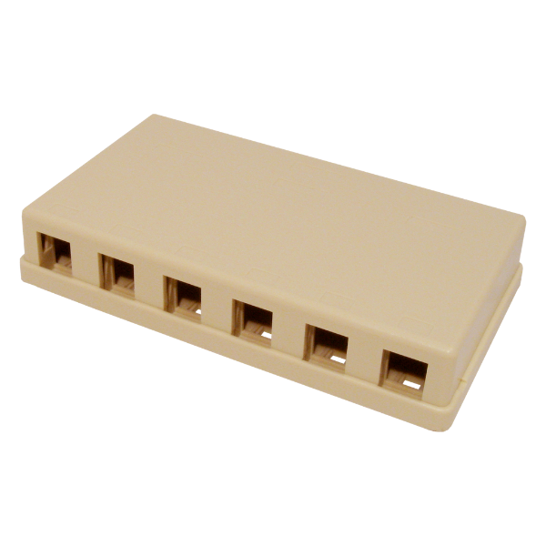 Blank Surface Mount Box, 6-Port - J2R Cabling Supplies