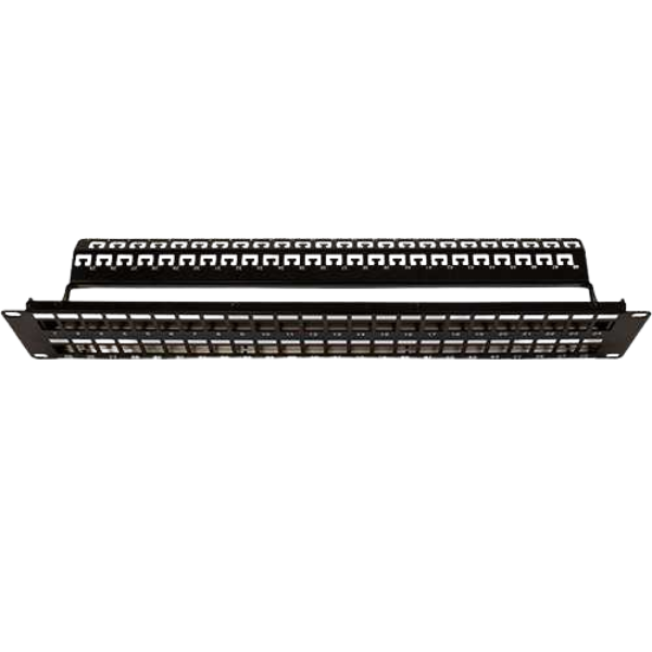 Blank Patch Panel - 48 Port - with Ground for Shielded Jacks - J2R Cabling Supplies