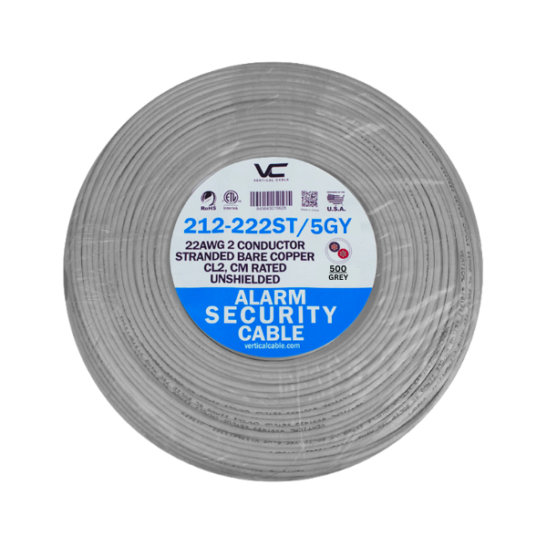 22AWG, 2 Conductor Stranded - 500ft. Coil - J2R Cabling Supplies