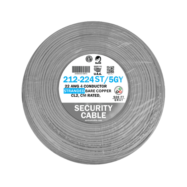 22AWG, 4 Conductor Stranded - 500ft. Coil - J2R Cabling Supplies