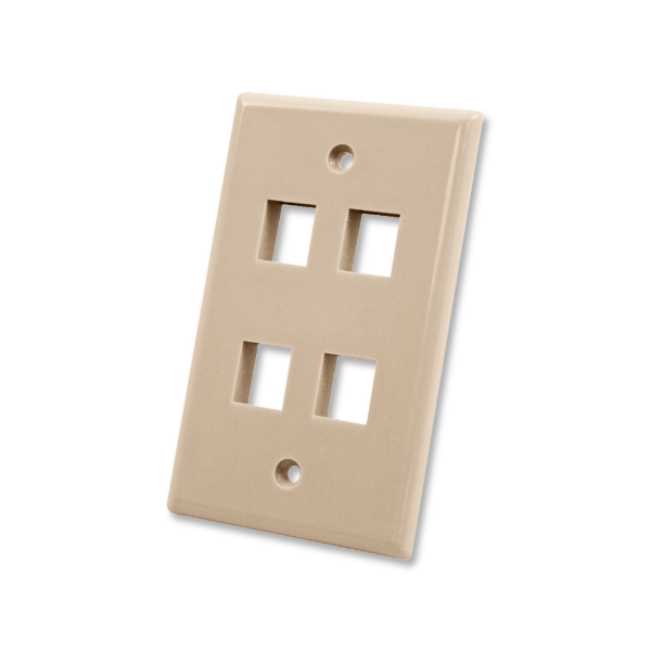 4 Port Wall Plate - J2R Cabling Supplies
