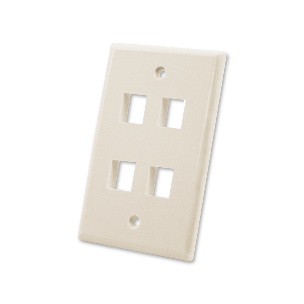 4 Port Wall Plate - J2R Cabling Supplies