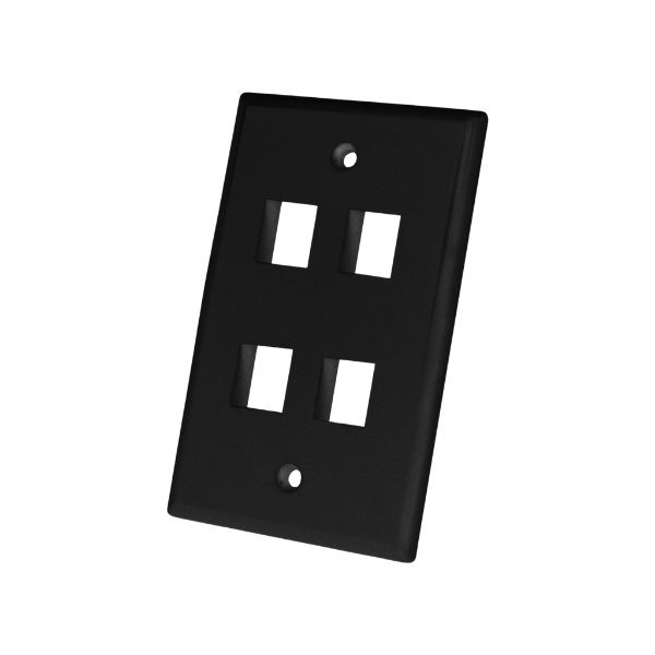 4 Port Wall Plate - J2R Cabling Supplies