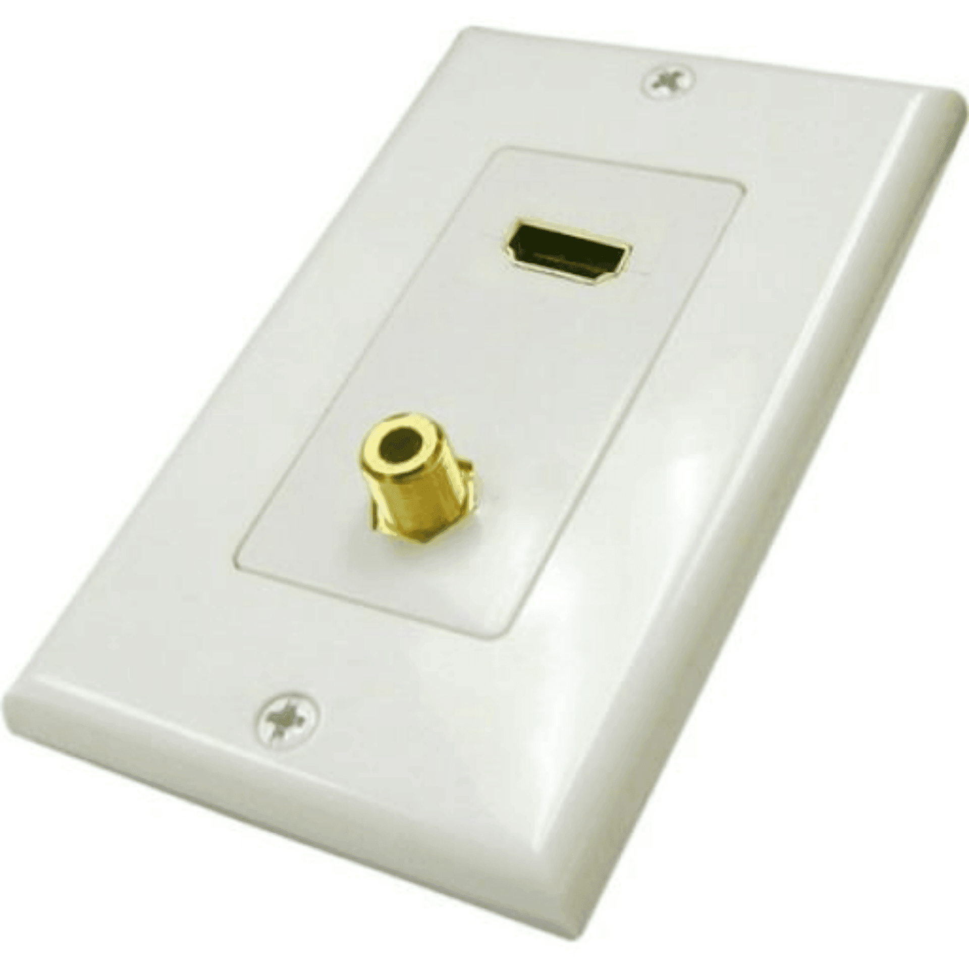 1 HDMI and 1 F81 Wall Plate - White - J2R Cabling Supplies