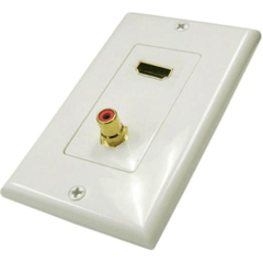 1 HDMI and 1 RCA Wall Plate - White