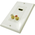 1 HDMI and 2 RCA Wall Plate - White - J2R Cabling Supplies