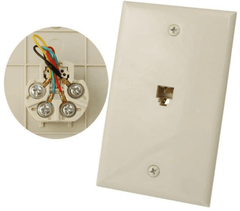 1 Port Telephone Wall Plate - Ivory