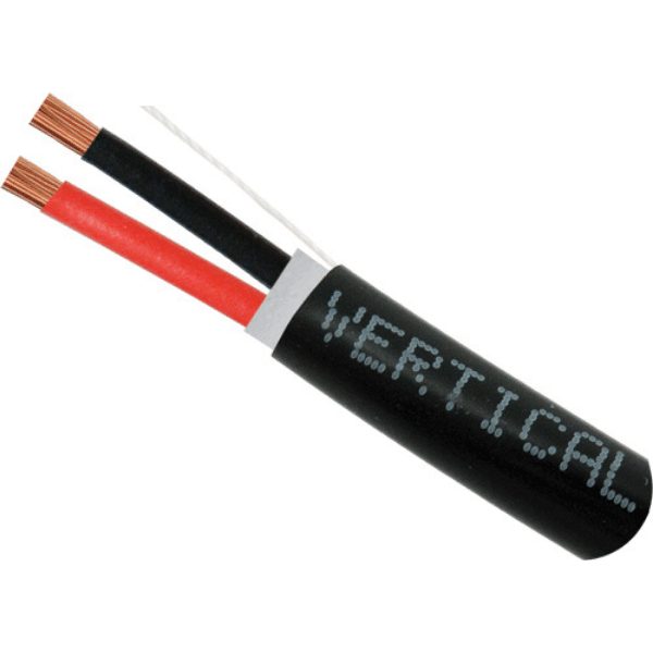 16 AWG 2 Conductor Direct Burial Audio Cable - 500ft. - Black - J2R Cabling Supplies
