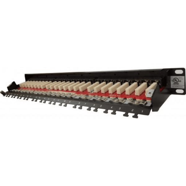 24 Port CAT6 Shielded Patch Panel - Krone Type Terminal - J2R Cabling Supplies