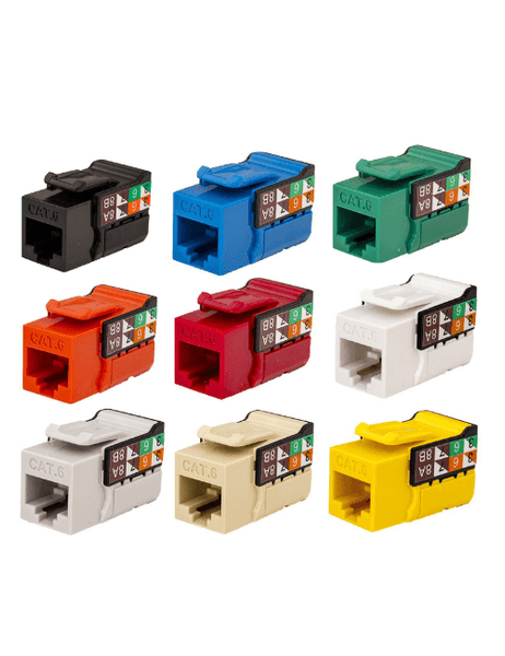 Cat6 RJ45キーストーンジャック 25個 レッド まとめ売り キーストーンカプラー キーストーンジャック RJ45 Cat6 25個