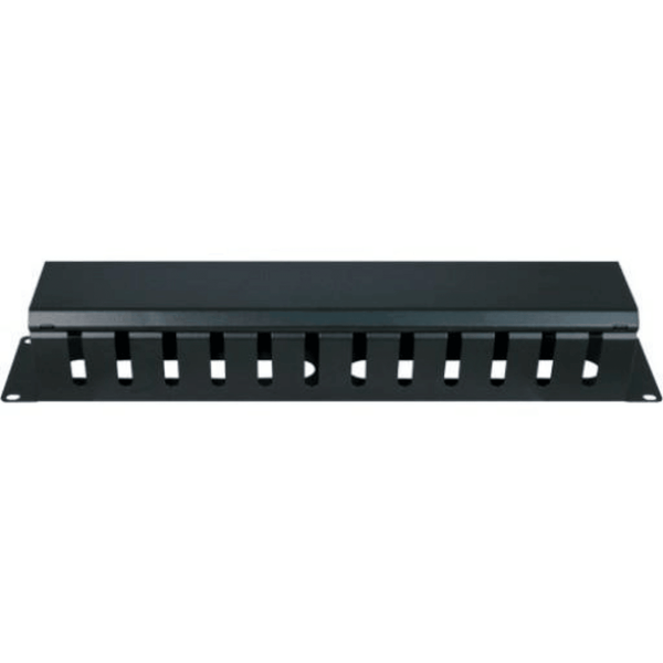 2U Horizontal Wire Manager with cover - J2R Cabling Supplies