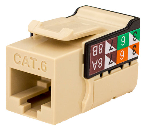25 PACK - CAT6 Keystone Jack V-MAX Series - J2R Cabling Supplies 
