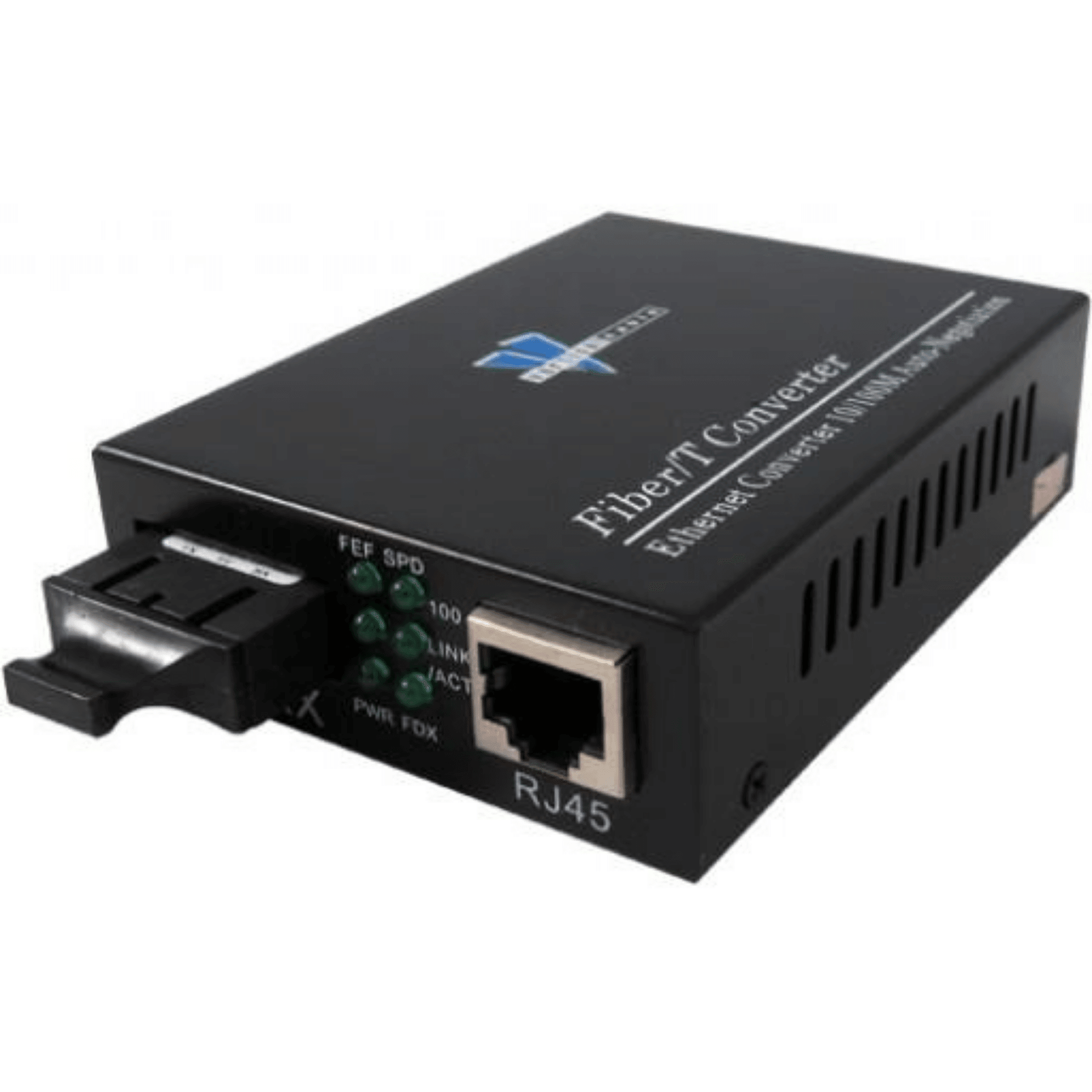 40Km 10/100 Base-TXFX Bridge Single-Mode Media Converter - SC Connector - J2R Cabling Supplies