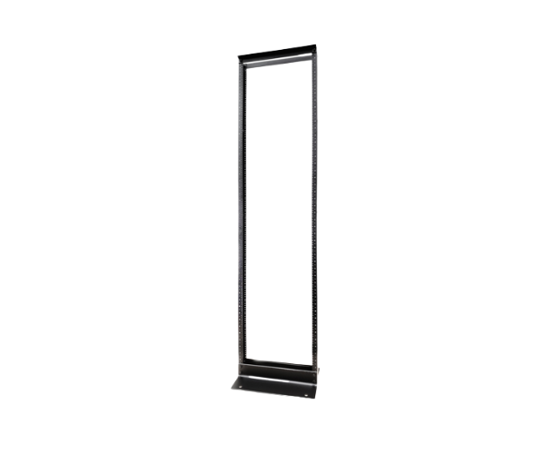 45U 2 Post Open Rack - Aluminum Frame - Black - J2R Cabling Supplies