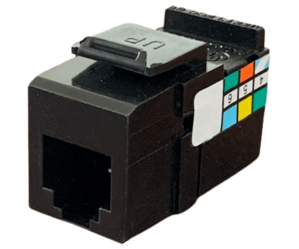 50 PACK - Voice Grade QuickPort Snap In Connector , 6P6C - Black - J2R Cabling Supplies