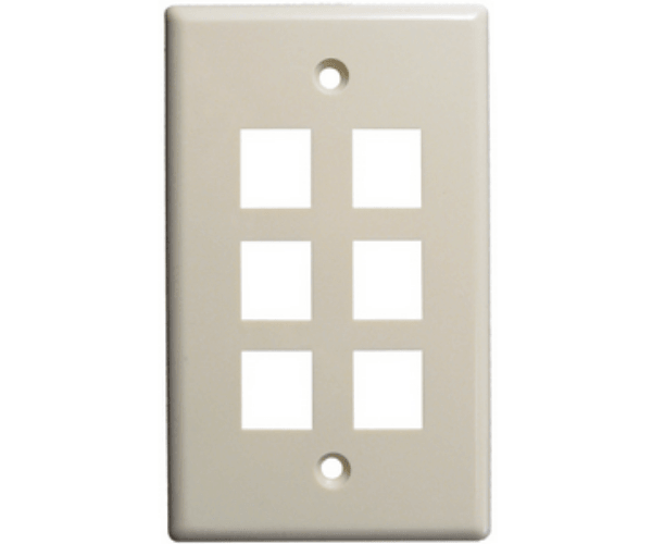 6 Port Wall Plate - J2R Cabling Supplies