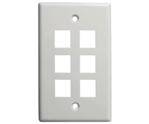 6 Port Wall Plate - J2R Cabling Supplies