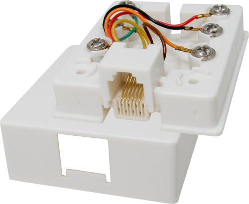 6C Modular Telephone Surface Jack - J2R Cabling Supplies