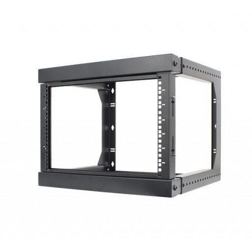 8U Open Wall Mount Frame Rack with Hinge - J2R Cabling Supplies