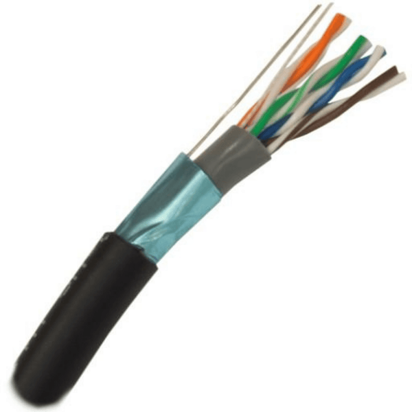 CAT5E Outdoor Cable 350MHz, 24AWG, STP, 4 Pair, Solid Bare Copper, 2000ft. Uncut