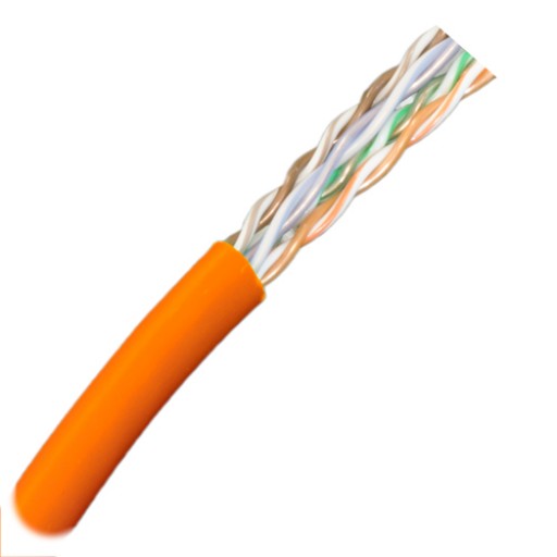 CAT5E Cable 350MHz, 24AWG, UTP, 4 Pair, Stranded, 1000ft. orange