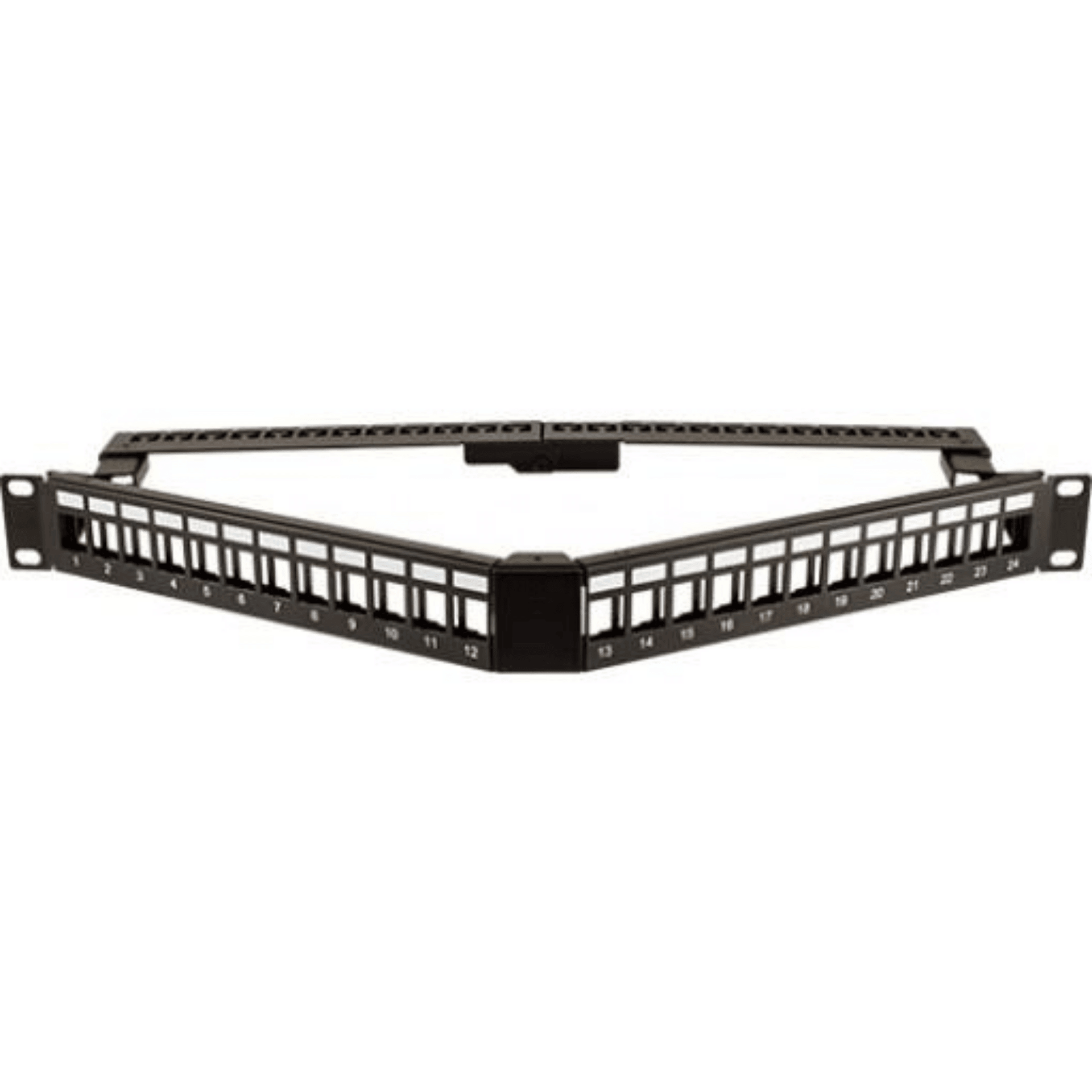 Angle Blank Patch Panel with Support Bar- 24 Port - J2R Cabling Supplies