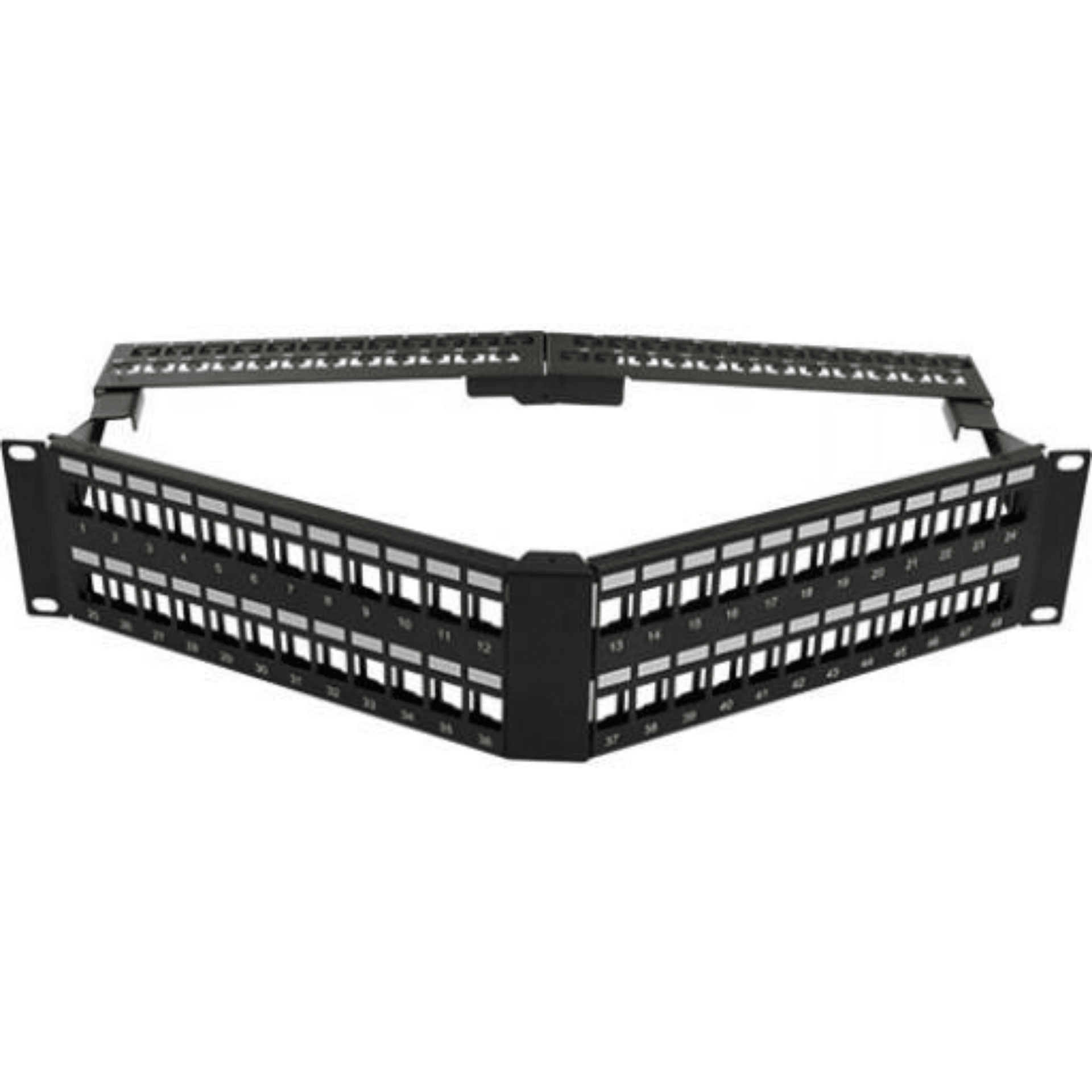 Angle Blank Patch Panel with Support Bar- 48 Port - J2R Cabling Supplies