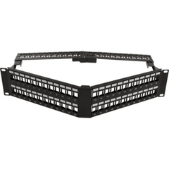 Angle Blank Patch Panel with Support Bar- 48 Port