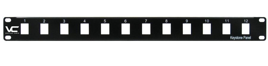 Blank Patch Panel - 12 Port - Black - J2R Cabling Supplies