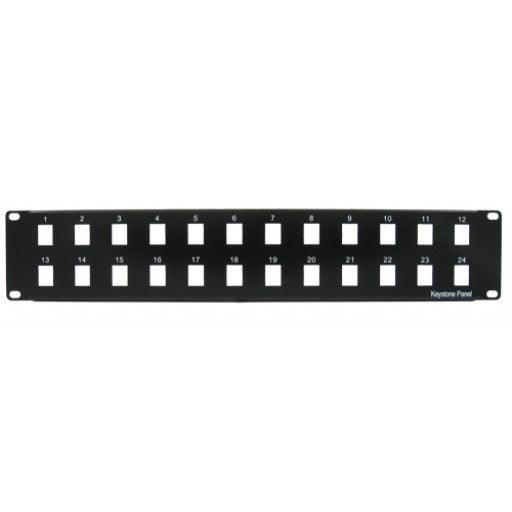 Blank Patch Panel - 24 Port - Black - J2R Cabling Supplies