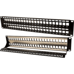Blank Patch Panel - 48 Port - with Ground for Shielded Jacks