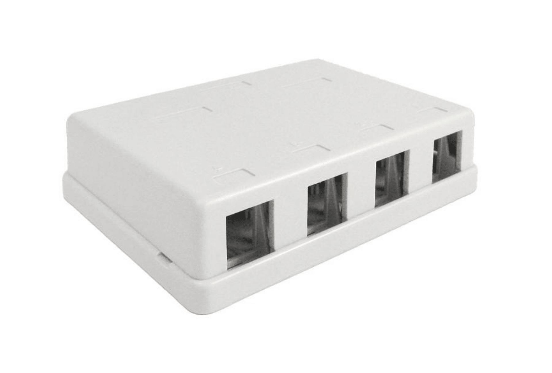 Blank Surface Mount Box, 4-Port - J2R Cabling Supplies