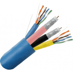 Bundle Cable - RG6U with CAT5E Solid, PVC Jacket - Blue