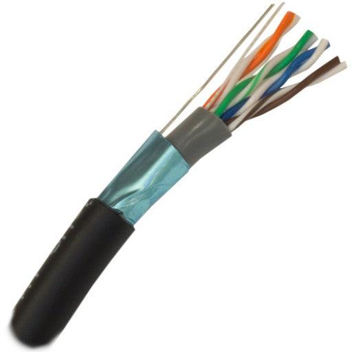 CAT5E Shielded Direct Burial Outdoor Cable 100ft. Increments - Black - J2R Cabling Supplies