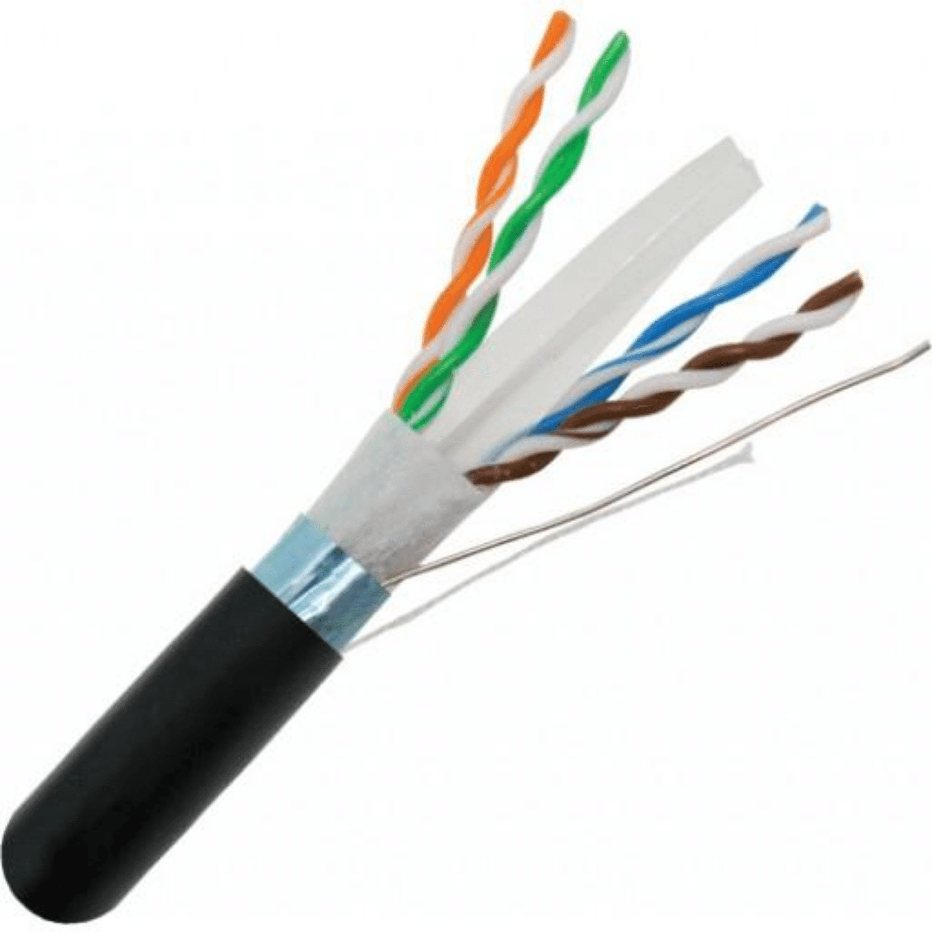 CAT6 550MHz Shielded Direct Burial Outdoor Cable - 1000ft. - Black - J2R Cabling Supplies