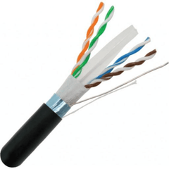 CAT6 550MHz Shielded Direct Burial Outdoor Cable - 1000ft. - Black