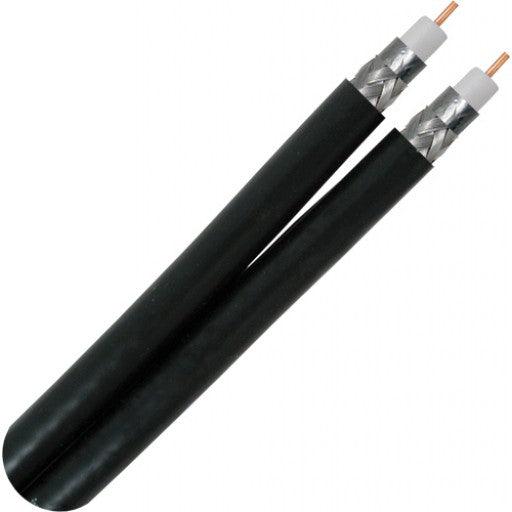Dual RG6 Standard Shield Coaxial - 500ft. - Black - J2R Cabling Supplies