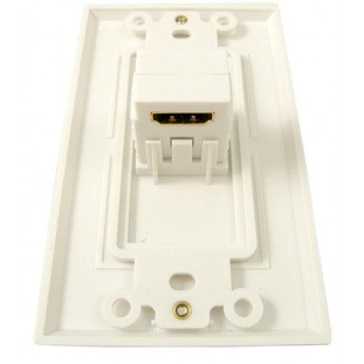 HDMI 1 Port Wall Plate 90 Degree - White - J2R Cabling Supplies