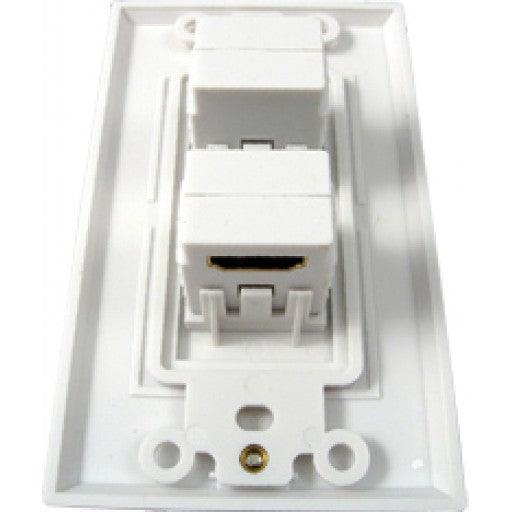 HDMI 2 Port Wall Plate 90 Degree - White - J2R Cabling Supplies