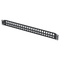High-Density Blank Rack Mount Panel, 48 Port Keystone Module - 1U - Black