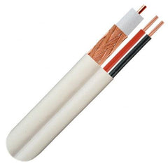 RG59, 18/2 Plenum Siamese coaxial with 95% Bare Copper Braid - 1000ft. - White