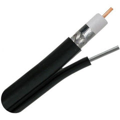 RG6 Standard Shield Coaxial with Messenger - 1000ft. - Black
