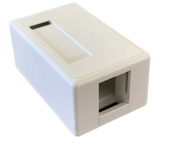 Surface Mount Box, QuickPort, 1-Port - White - J2R Cabling Supplies