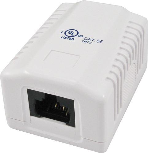 Surface Mount Box with 1 Cat5e Jack - J2R Cabling Supplies
