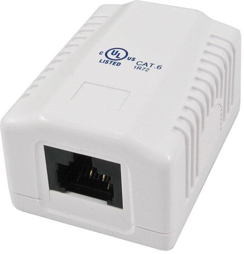 Surface Mount Box with 1 Cat6 Jack - J2R Cabling Supplies