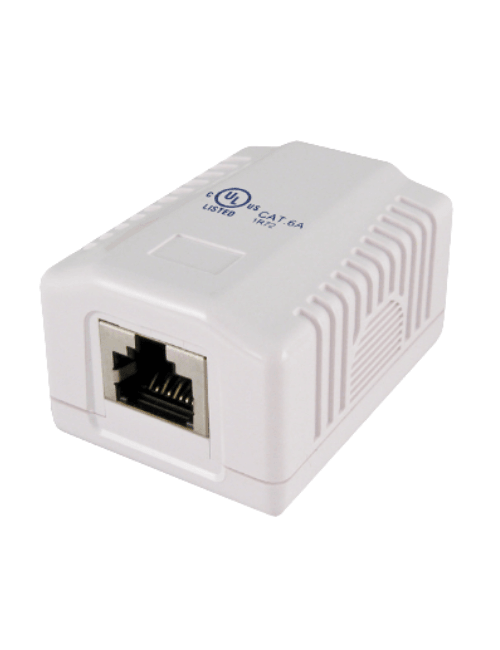 Surface Mount Box with 1 Cat6A Jack - J2R Cabling Supplies