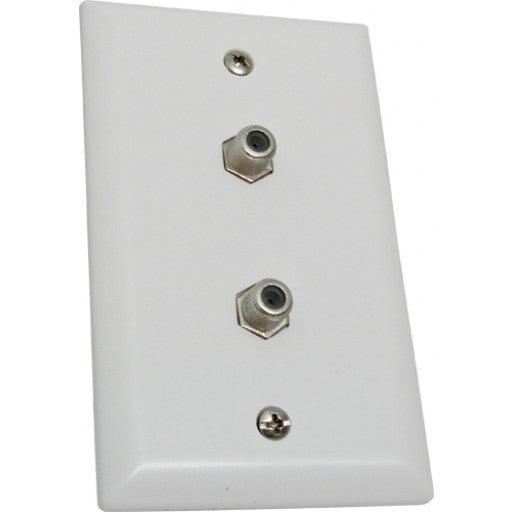 Wall Plate with 2 F81 Coax connector - J2R Cabling Supplies