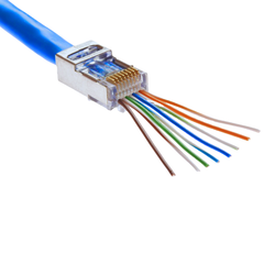 CAT5e Shielded RJ45 Feed Through Modular Plug - 100 Pack